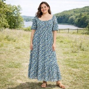 Astr The Label Dress Multi Floral square neck XL